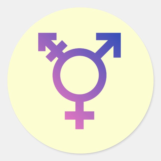 Transgender-Symbol Runder Aufkleber (Vorderseite)