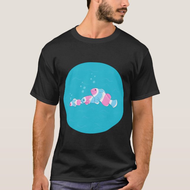 Transgender Trans Stolz Fisch T-Shirt (Vorderseite)