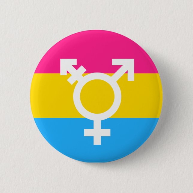 Transgender und Pan-Stolz-Flaggen-Knopf Button (Vorderseite)