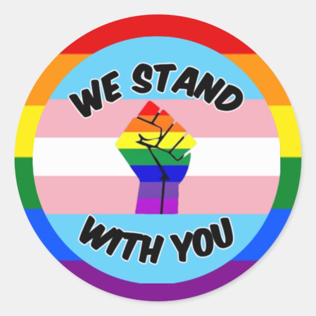 Transgender-Unterstützung Runder Aufkleber (Vorderseite)