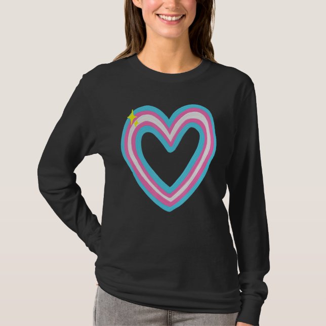 Transgender-Wave-Flag-Trans-Stolz T-Shirt (Vorderseite)