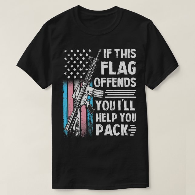 Transgender, wenn dieses Flag Sie AR15 Gun Righ T-Shirt (Design vorne)