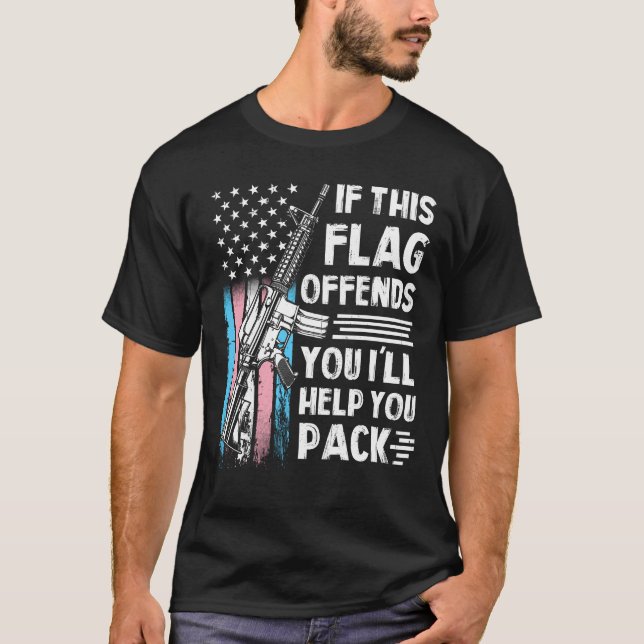 Transgender, wenn dieses Flag Sie gegen AR-15 Gun  T-Shirt (Vorderseite)