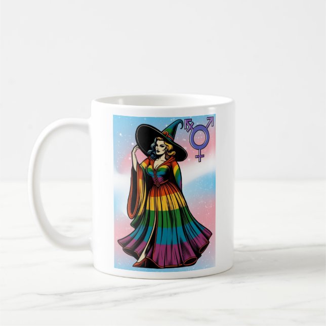 Transgender Witz in Regenbogenfarben Kaffeetasse (Links)