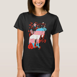 Transgender Wolf Blume Transsexual Flag Lgbtq Tra T-Shirt