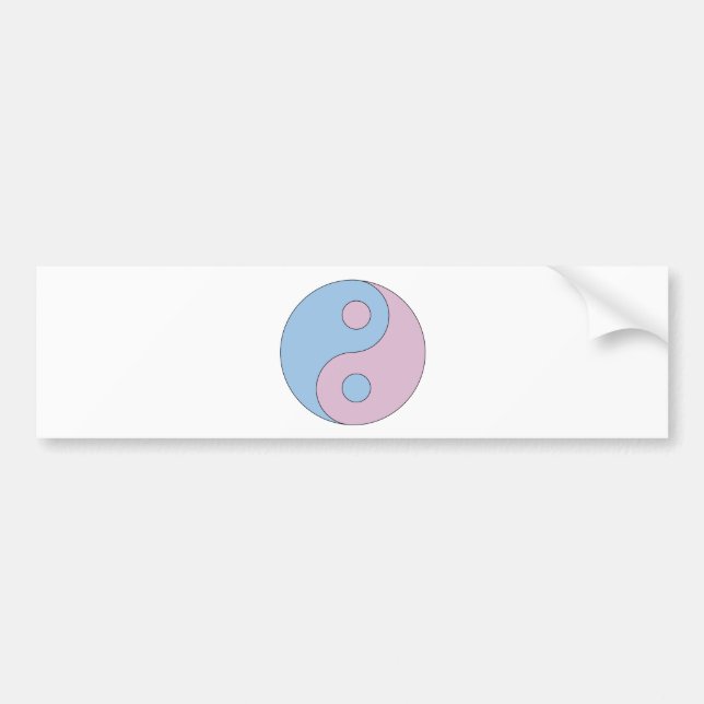 Transgender Yin Yang Symbol Autoaufkleber (Vorne)