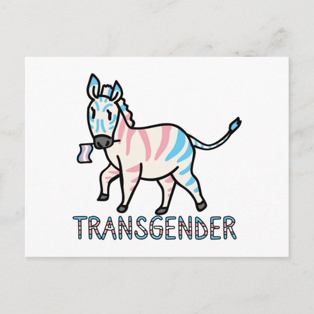 Transgender Zebra Postkarte (Vorderseite)