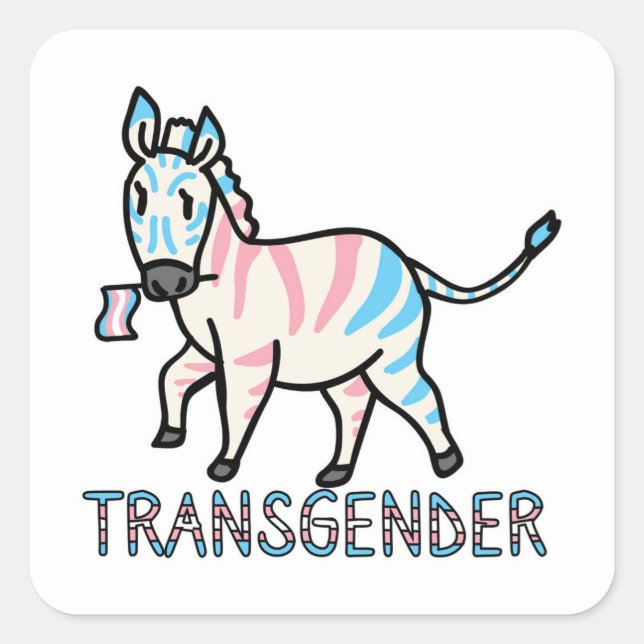 Transgender Zebra Quadratischer Aufkleber (Vorderseite)