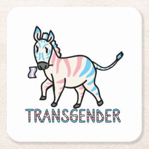 Transgender Zebra Rechteckiger Pappuntersetzer