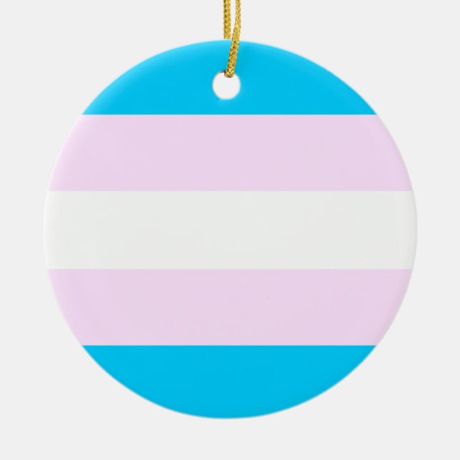 Transgenderstolzflagge Keramik Ornament (Vorne)
