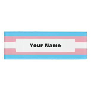 Transgenderstolzflagge Namenschild
