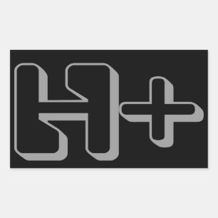 TRANSHUMANISM-Symbol Rechteckiger Aufkleber