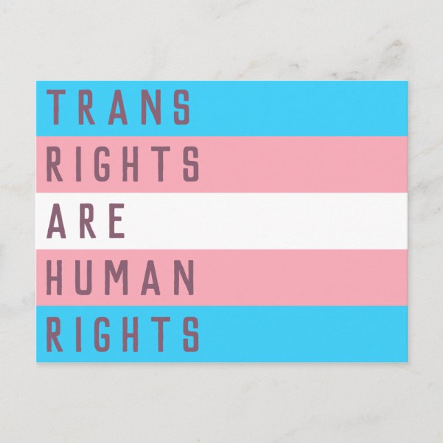 Transitrechte sind die "Transgender Flag" für Mens Postkarte (Vorderseite)