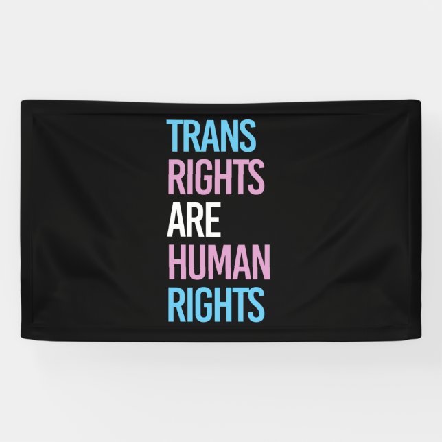 Transitrechte sind Menschenrechte - Transfarben Banner (Horizontal)