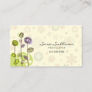 Translator Business Card Doodline-Blume Visitenkarte