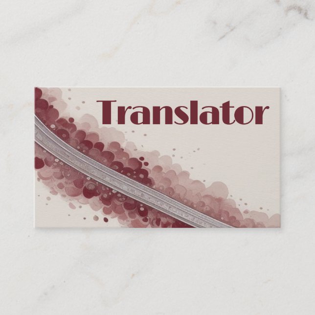 Translator Elegant Visitenkarte (Vorderseite)