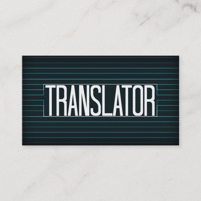 Translator Elegante Stripe Business Card Visitenkarte (Vorderseite)