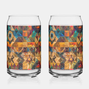 Translucent Aqua "Ererbte Kunst" 16oz Glas P