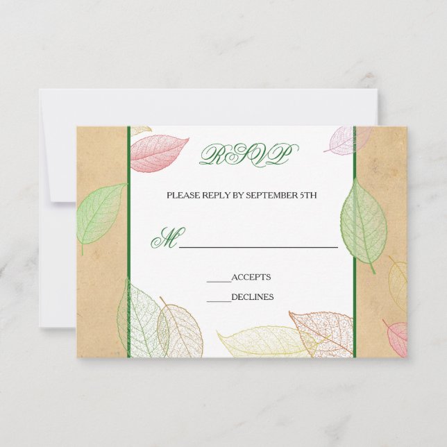 Translucent Fall Leaves - RSVP-Karte RSVP Karte (Vorderseite)