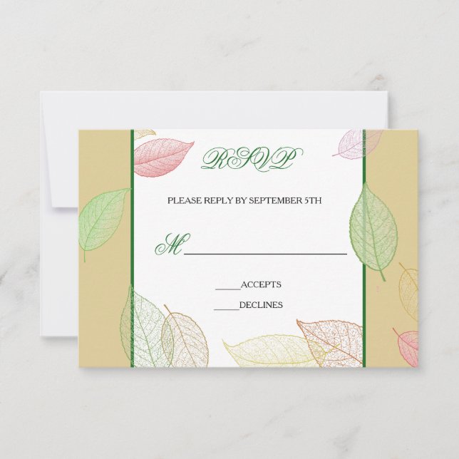 Translucent Fall Leaves - RSVP-Karte RSVP Karte (Vorderseite)