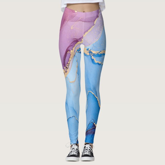 Translucent Hues Fluid: Alkoholtink Abstrakt Leggings (Vorderseite)