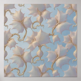 Translucent Iridescent Ivory Fabric Pattern Poster
