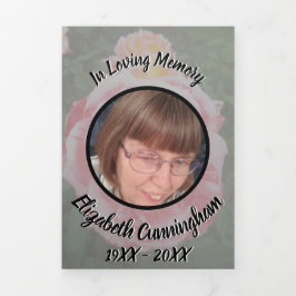 Translucent Variegated Pink Roses Floral Photo Dreifach Gefaltete Ankündigung