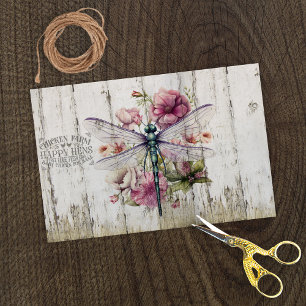 Translucent Wings Dragonfly Rosa Blume Seidenpapier