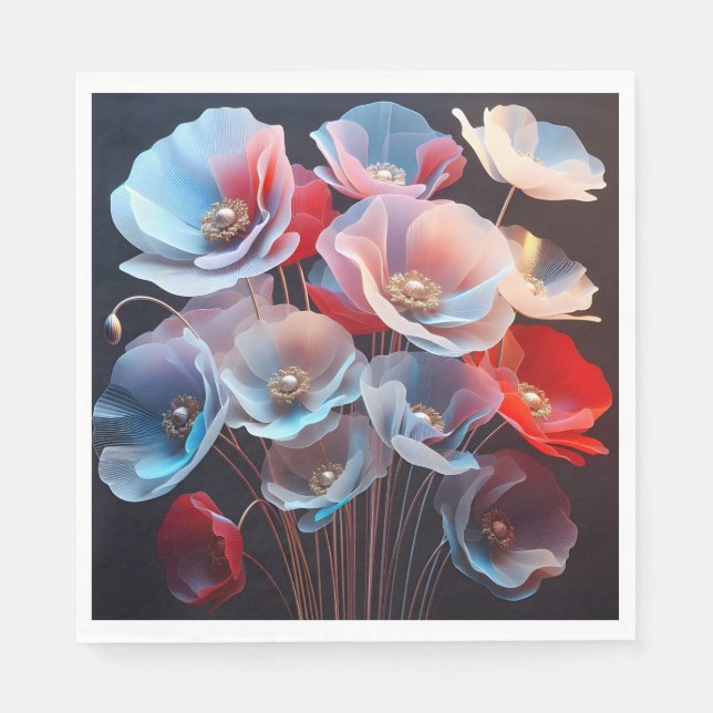 Transluzente Pflaumen auf schwarz Serviette (Vorderseite)