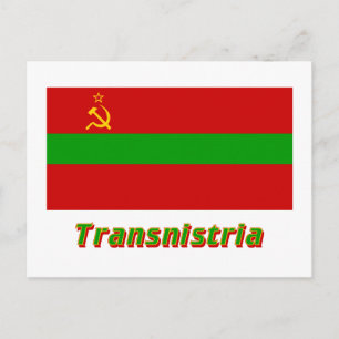 Transnistria-Flagge mit Namen Postkarte