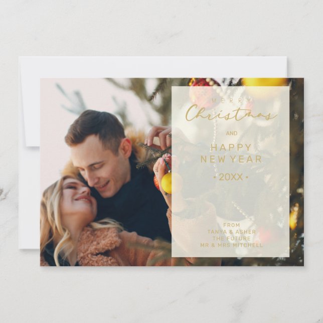 Transparency Overlay Photo Merry Xmas Save The Date (Vorderseite)