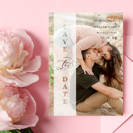 Transparency Photo Script Cut Paper Effect Wedding Save The Date