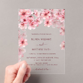  Transparent Cherry Blossom Wedding Acryleinladungen