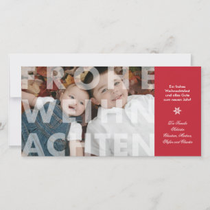 Transparent Frohe Weihnachten in Red Foto Card