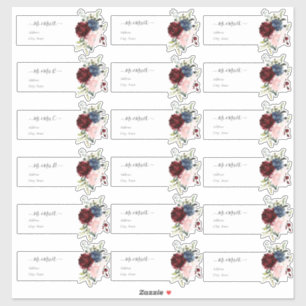 Transparent Guest Adresse Burgund Navy Aufkleber