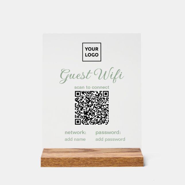Transparent Guest WiFi Sign with QR Code  Acrylschild (Vorderseite)