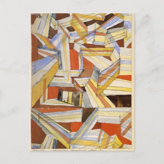 Transparent in Perspektive Grooved by Paul Klee Postkarte (Vorderseite)