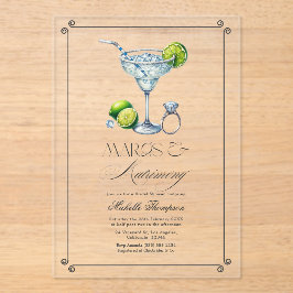 Transparent Margs & Matrimony Brautparty Acryleinladungen