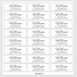 Transparent Modern Black & Clear Return Address Aufkleber