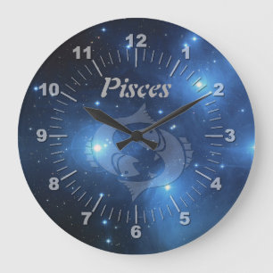Transparent Pisces Große Wanduhr