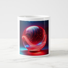 Transparent Reflective Red Globe With Starbursts Jumbo-Tasse