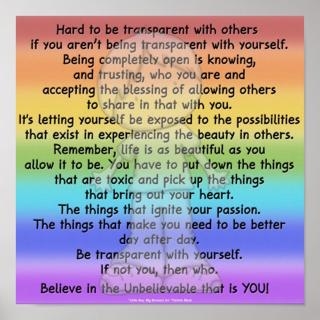 transparent sein poster (Vorne)