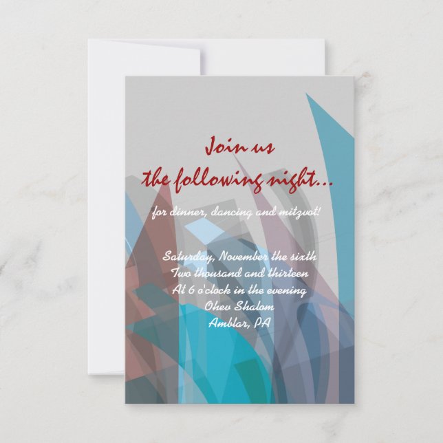 TRANSPARENT STAR Bar Mitzvah Einladung (Vorderseite)