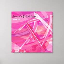 TRANSPARENT STAR-rosa Bat Mitzvah Sign-In Board Leinwanddruck