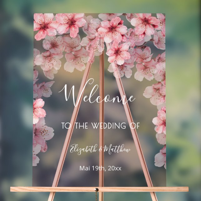 Transparent Watercolor Cherry Blossom Acrylschild (Neutral)