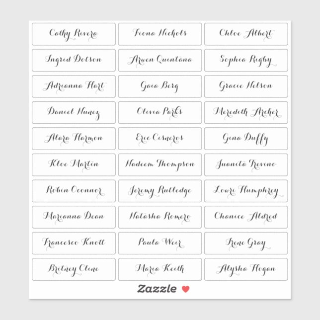 Transparente Aufkleber für moderne Schriftzeichen (Blatt)