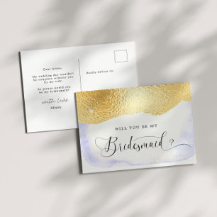 Transparente blaue Imitate Foil Bridesmaid Einladu Postkarte