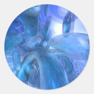 Transparente blaue Ringe Runder Aufkleber