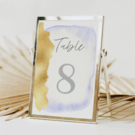 Transparente Blue Imitats Gold Foil Wedding Table Tischnummer