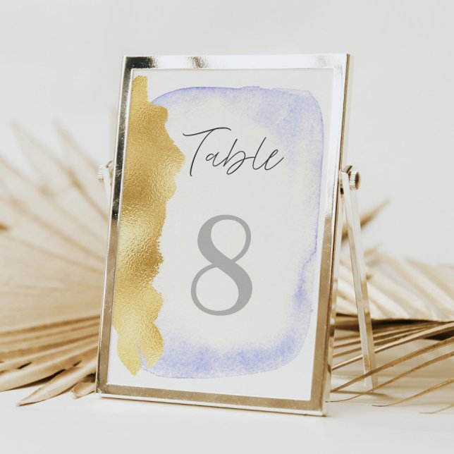 Transparente Blue Imitats Gold Foil Wedding Table  Tischnummer (Von Creator hochgeladen)